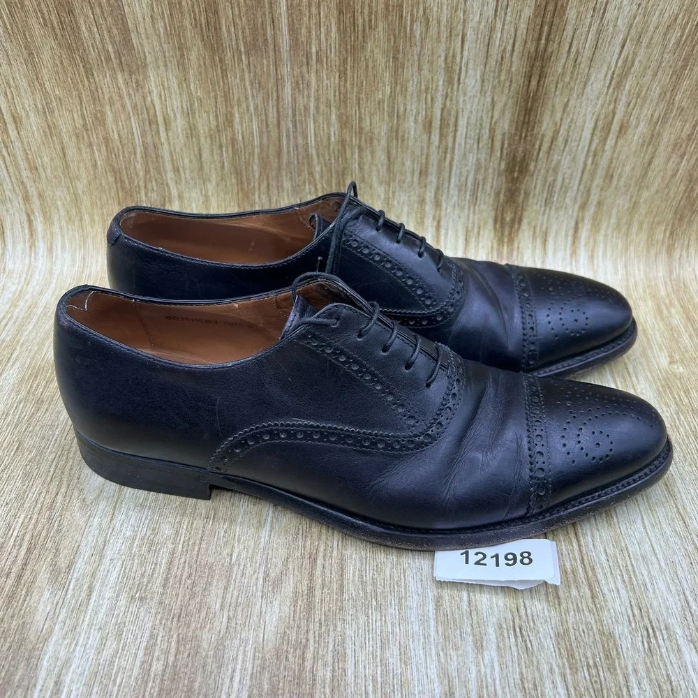 Ralph Lauren Purple Label Oxford Men's Size 8 D Black Leather Made In Italy